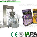 pet makanan otomatis rotary bag-given packaging machine untuk partikel besar dengan multi-head scale