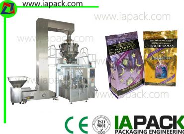pet makanan otomatis rotary bag-given packaging machine untuk partikel besar dengan multi-head scale