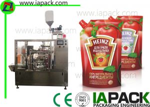 mesin kemasan pasta tomat, poly pouch kemasan mesin kontrol PLC